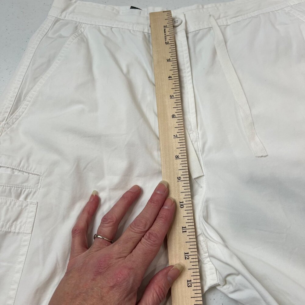 Lauren‎ Ralph Lauren Womens White Cargo Shorts Size 4 100% Cotton Drawstring - Picture 11 of 13